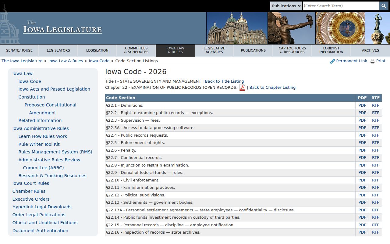 Monona County criminal records Iowa Open Records Law