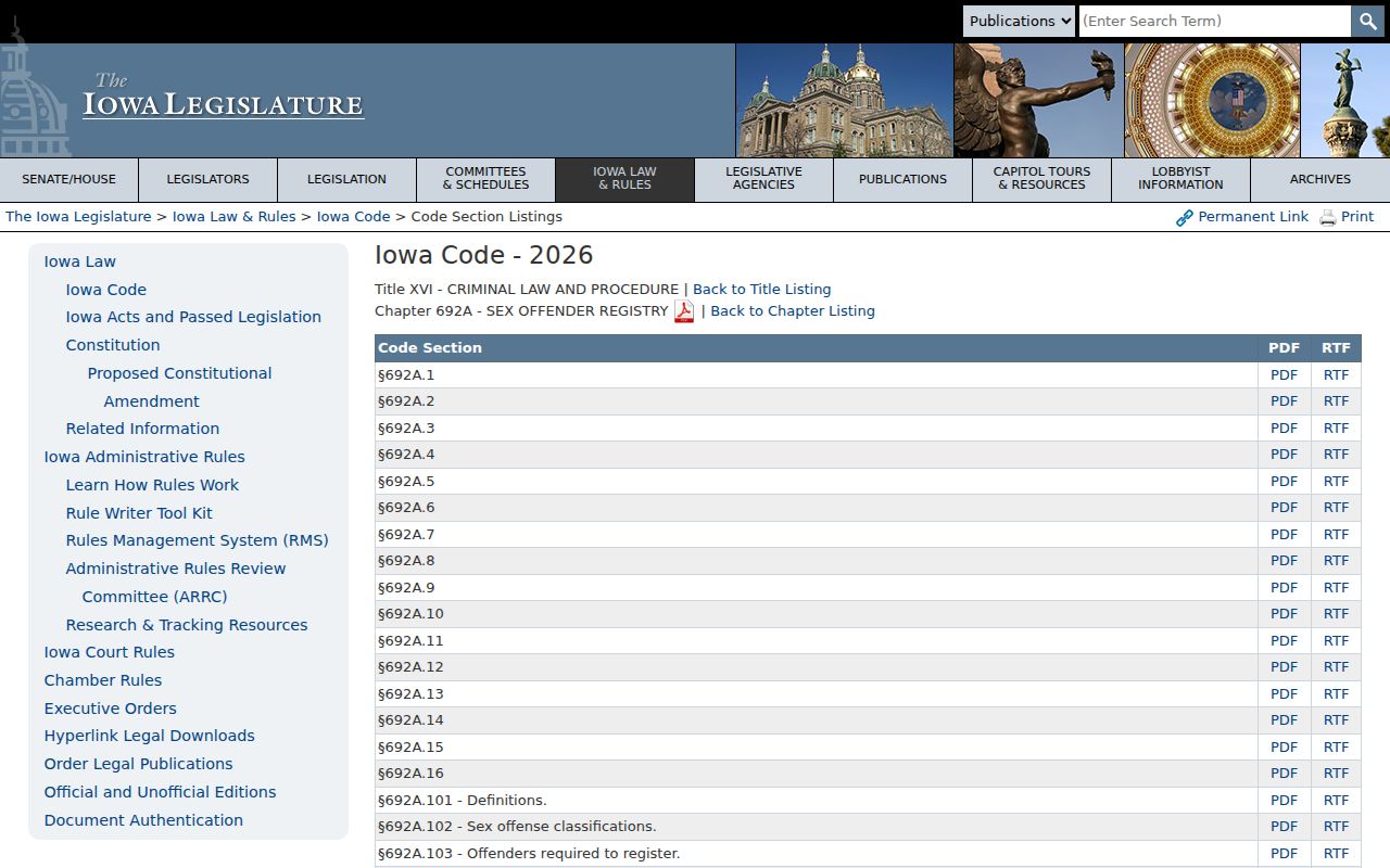 Iowa registry law for Monona County sex offender checks