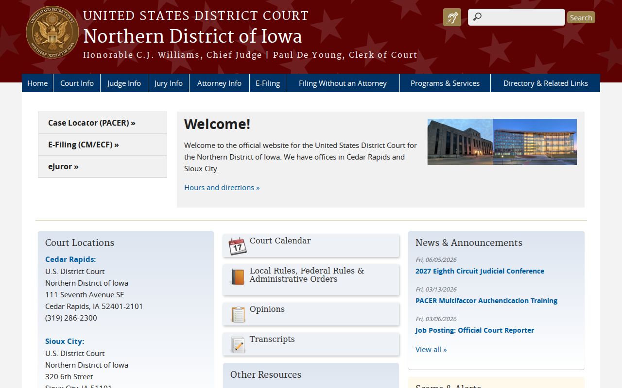 Whiting criminal history Northern District of Iowa court